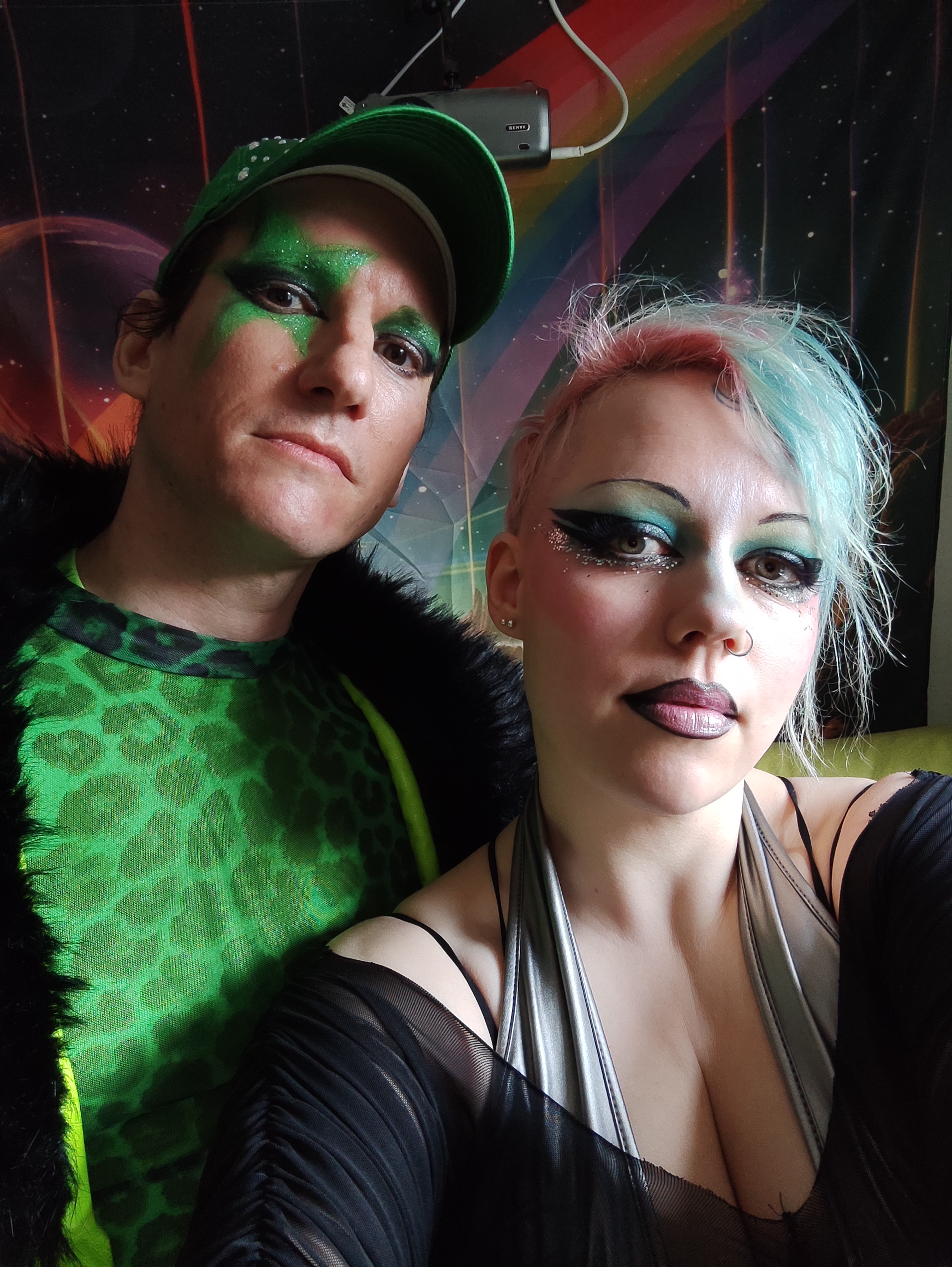 two wrestling fans